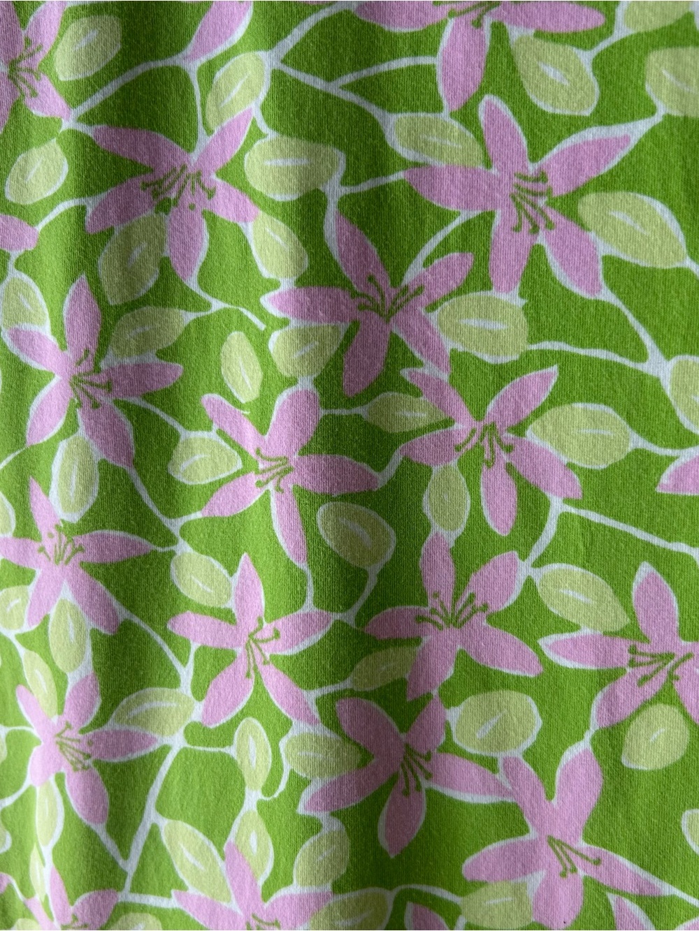 Lilly Pulitzer Vintage Cotton Maxi Skirt Floral Green Pink M - Picture 4 of 11